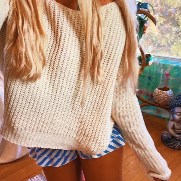 Cozy Light Chenille Cream Woven Sweater β¨ - Picture 6 of 6